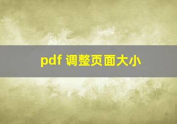 pdf 调整页面大小